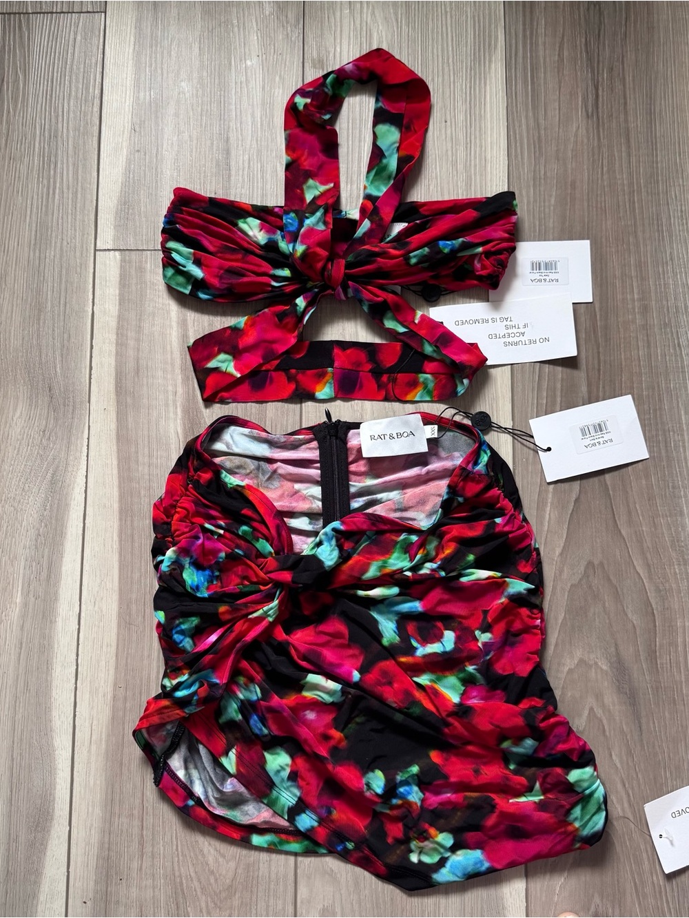 RAT & BOA Floral Bandeau Top and skirt